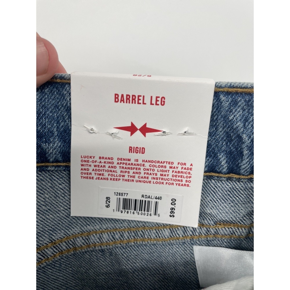 Lucky Brand Jeans Women's 6/28 Blue Denim Medium Wash Barrel Leg Streetwear NWT - Picture 15 of 16